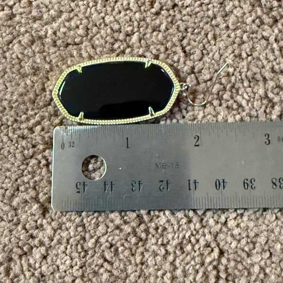 Kendra Scott Elle Black and Gold Drop Earrings - Picture 2 of 3